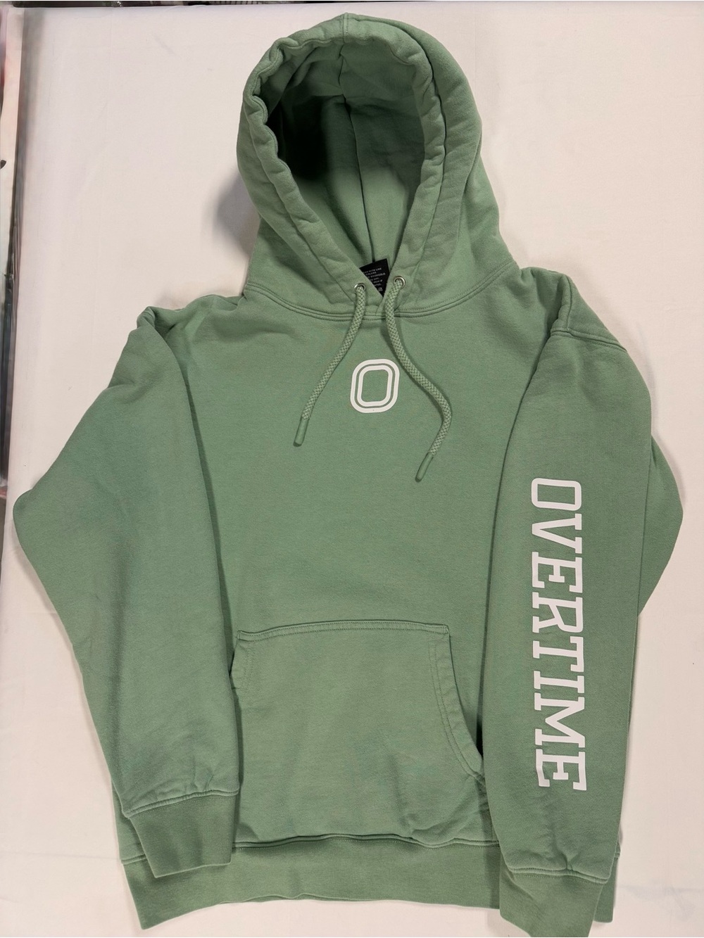 OVERTIME OT Classic Hoodie Green Mens M Cotton Blend Basketball